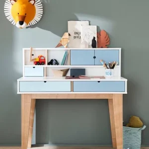 boutique Bureau Enfant LIGNE OSLO Blanc/bleu/bois – Vertbaudet 16