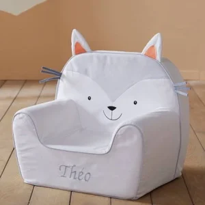 vente pas cher en ligne Fauteuil En Mousse Personnalisable Chat Gris – Vertbaudet 13