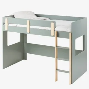Lit Mezzanine Mi-hauteur Enfant LIGNE EVEREST Blanc/bois – Vertbaudet pas cher en ligne 16