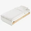 mode Lit Plateforme Enfant Avec Tiroirs LIGNE SCHOOL Blanc / Bois – Vertbaudet 10